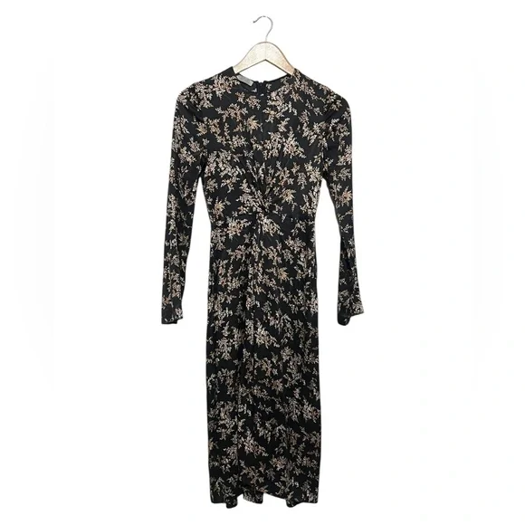 Vince Eden Branch 100% Silk Twist Drape Dress XS - Picture 2 of 6